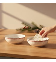 GÜRAL PORSELEN Ece 2li Çizgili 14 cm Kase 6830
