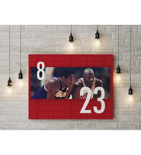 Michael Jordan Kobe Bryant Kanvas Tablo 40x55cm NBA Poster