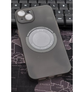 iPhone 14 Uyumlu Siyah Renkli Yarı Şeffaf İnce Sert Kapak Kılıf Kamera Lens Korumalı