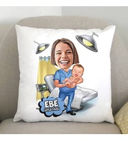 Kişiye Özel Ebe Karikatürlü Yastık