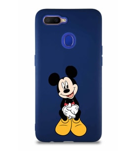 Oppo A12 Soft Premier Kapak Mickey Mouse-A Tasarımlı Silikon Kılıf - Lacivert (Şeffaf)