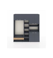 Hyperion Dolap 11 Raflı Tek Çekmeceli 7 Kapaklı 220x44x243 Antrasit-Antrasit/Çam