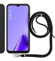 Oppo A92 İp Askılı Silikon Kılıf Siyah