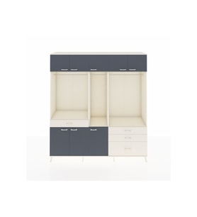 Hyperion Dolap 8 Raflı 4 Çekmeceli 3 Askılı 220x44x243 Aytaşı-Antrasit/Aytaşı