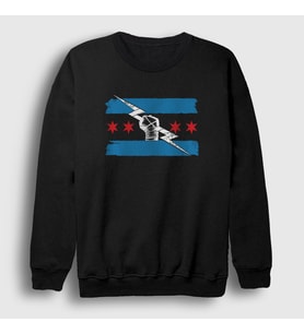 Presmono Unisex Siyah Cm Punk Logo V2 Wwe Sweatshirt 452061tt