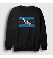 Presmono Unisex Siyah Cm Punk Logo V2 Wwe Sweatshirt 452061tt