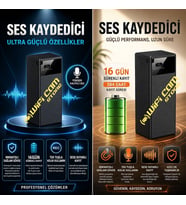 Sese Duyarlı Sensörlü Ses Kayıt Cihazı 16 Gün Şarj Süresi