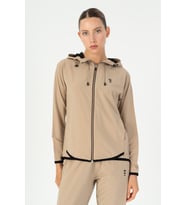 Maraton Regular Kadın Kapüşonlu Açık Vizon Tracktop
