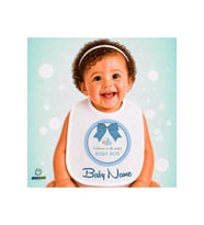 Kişiye Özel Baby Boy Keten Bebek Mama Önlüğü – Yumuşak, Emici, Yıkanabilir, Özel Tasarım P072