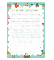 Harfleri Öğrenime Yaz Sil Pvc Kaplı 30x42 cm Kolay Öğrenme Afiş
