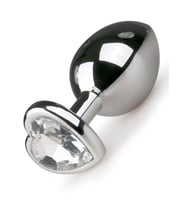 Fastieshop Kalp Mücevherli Çelik  Plug - Küçük Boy (Metal)