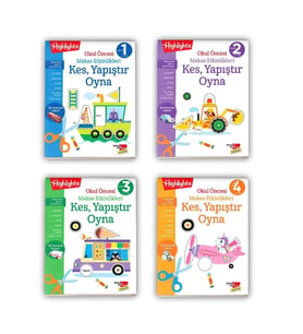 Okul Öncesi Makas Etkinlikleri Kes, Yapıştır, Oyna 4'lü Set