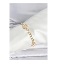 Mey İthalat® CM 14K Gold Renk Lazerli Halka Model Kadın Bileklik