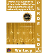 #Led 10 Saçaklı Dış Mekan Uyumlu Fişli Eklemeli 8 Fonksiyonlu Dekoratif Animasyonlu Yıldız Perde Led