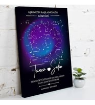 Kişiye Özel Yıldız Haritası Kanvas Tablo