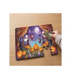 Cadılar Bayramı - Halloween Tasarımlı 24 Parça Ahşap Çocuk Puzzle