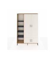 Arges Dolap 6 Raflı 4 Kapaklı Tek Askılı 132x30x195 Çam-Aytaşı/Antrasit