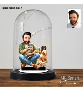 Sevimli Dostlar Temalı Karikatür Fanus: Ev Dekorasyonu için Benzersiz ve Özel Tasarım Hediye Fikirleri, Hayvansever Hediyesi,