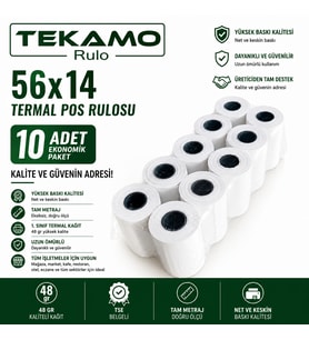 56x14 Termal Pos Yazarkasa Rulosu 10 Adet 1 Paket