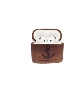 Kişiye Özel Ahşap Airpods 3.Nesil Lazer Baskı Gemi Çapası Figürlü Kılıf -Airpods 3.Nesil Kılıf (Açık Ceviz)