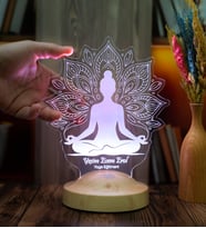 Yoga LED Lamba – Lotus Mandala Tasarımlı Meditasyon & Yoga Eğitmeni Hediyesi Kişiye Özel İsimli
