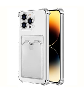 Microsonic Apple iPhone 15 Pro Card Slot Shock Kılıf Füme (Renksiz)