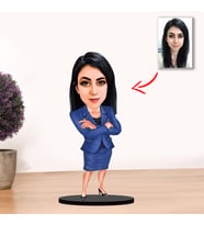 Kisiye Özel Karikatür Kadın MÜDÜR Biblo