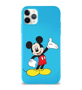 Apple iPhone 11 Pro Uyumlu Lansman Kılıf Mickey Mouse Tasarımlı Altı Kapalı İçi Kadife Kaplı  Kapak (Şeffaf)
