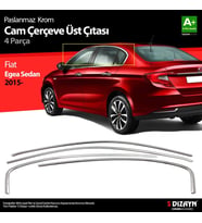 Fiat Egea SD Krom Cam Üst Çıtası 4 Prç. 2015 Üzeri (Mat Krom) A+ Kalite