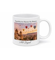 Nevşehir Kapadokya Sabahı Temalı Kupa Bardak Hediye Porselen Bardak
