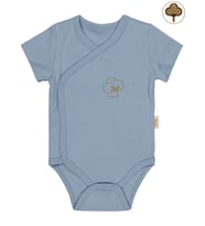 Civil Baby Organik Pamuklu Kruvaze 0-3 Ay Çıtçıtlı Badi - Mavi