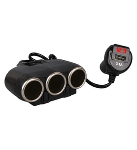 Ayt Olesson 1634 12-24V 3Lü Usbli 120W 80Cm Kablolu Dijital Ekranlı Araç Oto Tır Çakmak Çoklayıcı Çakmaklık Çoğaltıcı
