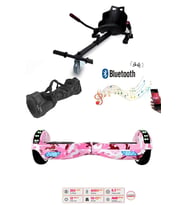 Elektrikli Kaykay Scooter Akıllı Denge Hoverboard + HoverKart + Çanta FULL LEDLİ EXTREM PAKET D05