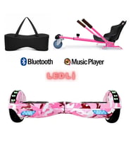 Elektrikli Kaykay Scooter Akıllı Denge Hoverboard + HoverKart + Çanta FULL LEDLİ EXTREM PAKET D05
