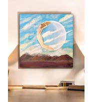 Kadın Temalı Akrilik El Yapımı Tuval Tablo - 60 x 60 cm