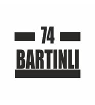74 Bartınlı Araba Sticker siyah 16x9 CM (Siyah)