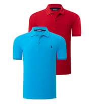 İKİLİ SET T8561 DEWBERRY ERKEK TSHIRT-KIRMIZI-MAVİ (Karışık)