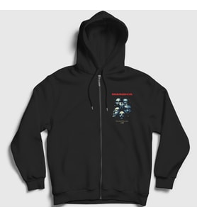 Presmono Unisex Siyah Movie Rammstein Fermuarlı Kapüşonlu Sweatshirt 106290tt