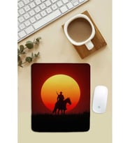 SonicTouch Bilek Destekli Yalnız Kovboy Kırmızı Dikdörtgen Pürüzsüz Yüzey Dikişsiz Mouse Pad 18x22cm