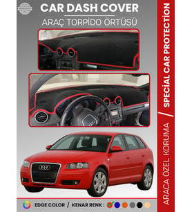 AUDI A3 (2004-2008) Torpido Örtüsü Ön Göğüs Koruma Torpido Koruma Araca Özel Kaymaz Kolay Montaj