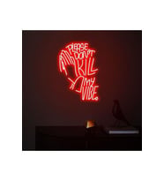 PLEASE DON'T KILL MY VIBE. Yazılı ve Şekilli Neon Tabela