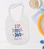 BK Kids Kişiye Özel I Love You Dad Tasarımlı Bebek Mama Önlüğü - Model 2