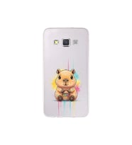 Samsung Galaxy A3 ile Uyumlu Splash Kapibara Tasarımlı Şeffaf Silikon Kılıf