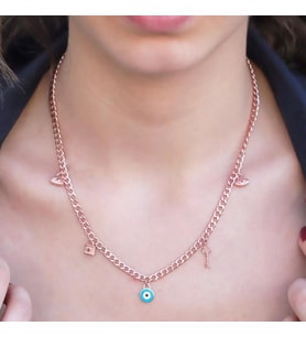 Rose Gold Kaplama Gümüş Dilek Kolyesi
