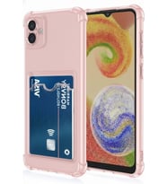 Teknomoda Samsung Galaxy A05 Kılıf Kartlıklı Anti Şok Korumalı Şeffaf Silikon Pembe