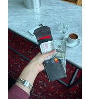 Hakiki Deri Çıtçıtlı Erkek Cüzdan  Nova 5801 (Antrasit)