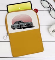 BK Gift Klasik Araç Tasarımlı Taşınabilir Koruyucu Tablet Kılıfı & Organizer Çanta - Sarı-9