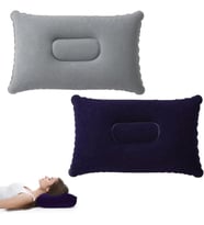 Şişme Kamp ve Yolculuk Yastığı - Ergonomik - Kadife Yüzey
