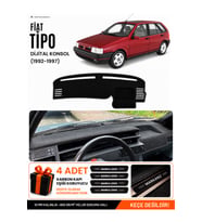 FIAT TİPO (1992-1997) DİJİTAL KONSOL Uyumlu Torpido Örtüsü Torpido Kılıfı - Siyah