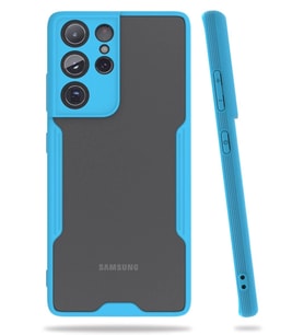 Newface Samsung Galaxy S21 Ultra Kılıf Platin Silikon - Mavi